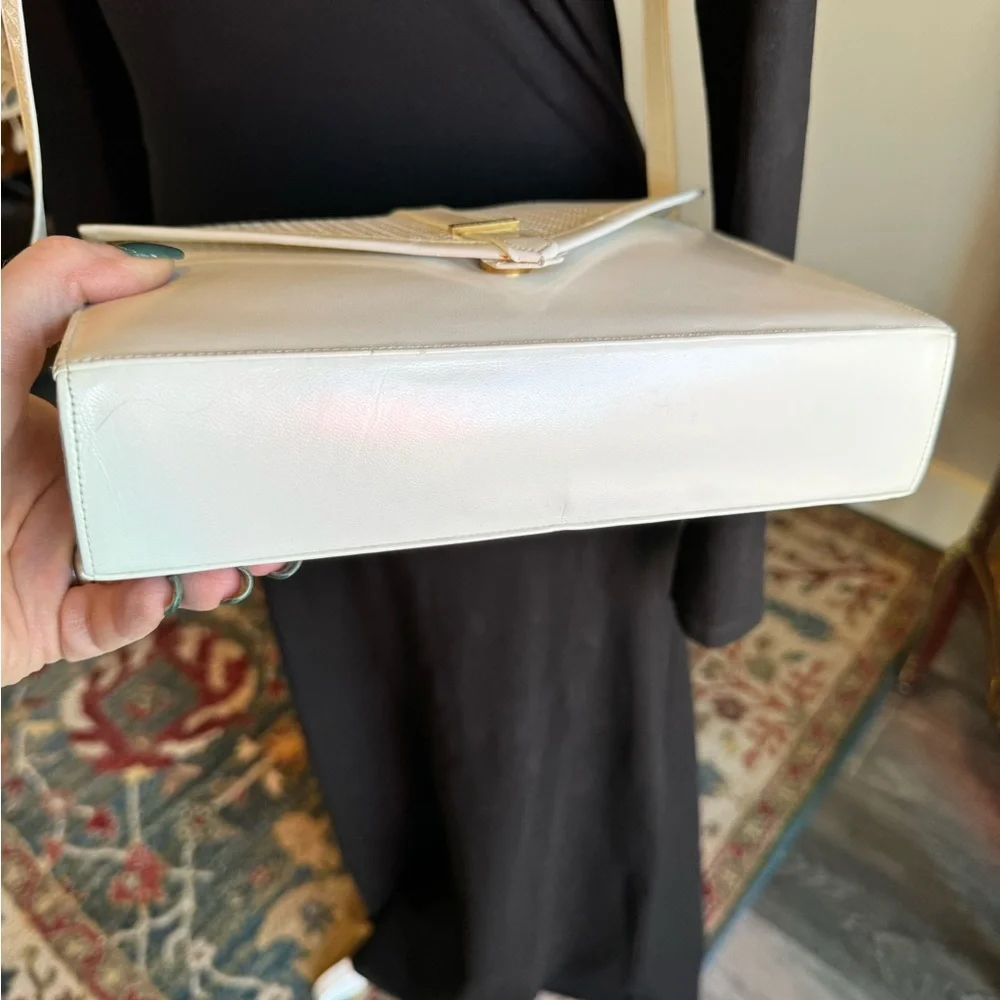 Charles Jourdan Paris Vintage White Leather Bag